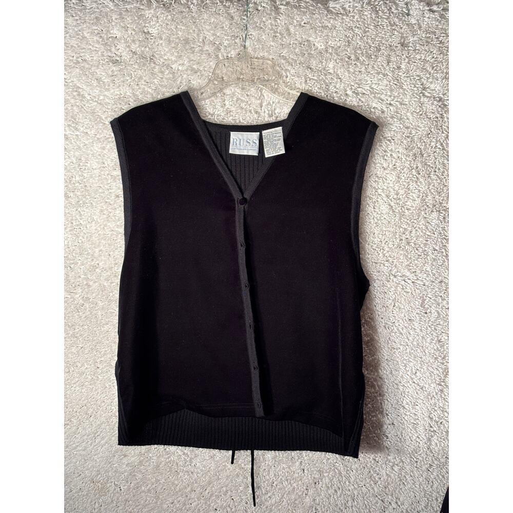 WOMEN.S BLACK VELVET AND SWEATER VEST.